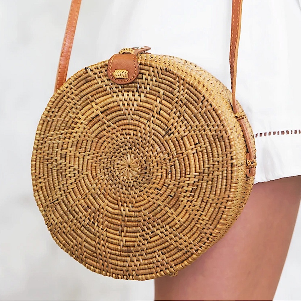 Rattan Round Crossbody Crossbody Bag From Bali Gem